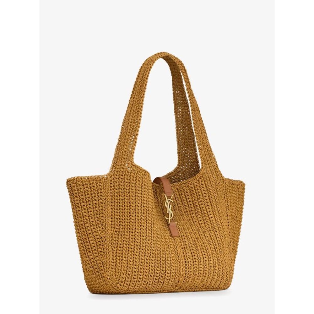 Saint Laurent Women Le 5 Ã  7 Bea Linen And Leather Shoulder Bag - Picture 4 of 5